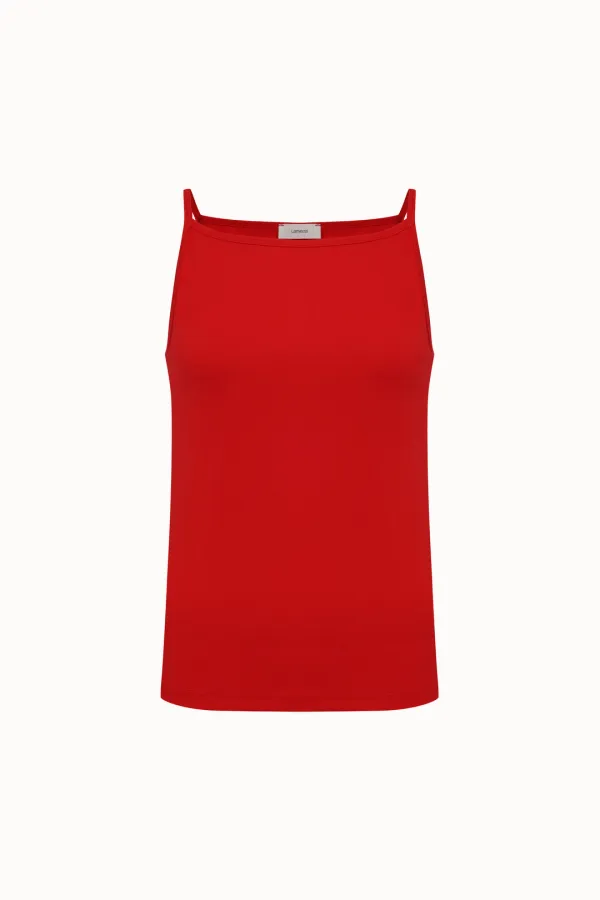 Minimal Boat Neck Sleeveless[LMBFSUTT626]-Red