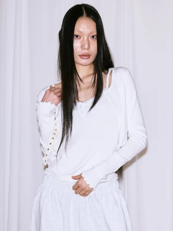 BABY BUTTON-UP CD - IVORY