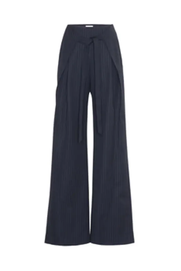 BRANCUSI STRIPED WOOL TIE PANTS