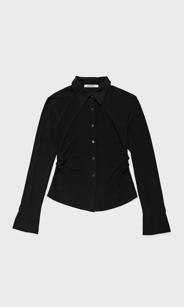 Oh Jersey Slim Shirts_Black