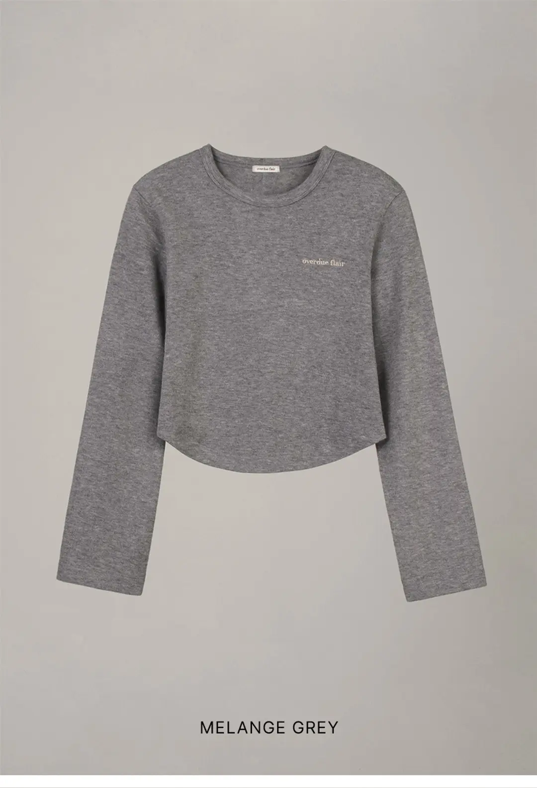 오버듀플레어 LINE CROP T-SHIRTS_MELANGE GREY 상품 이미지 1