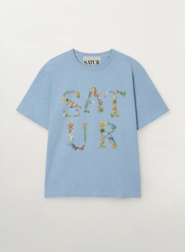 Marin Collage Graphic T-Shirt - Sky Blue