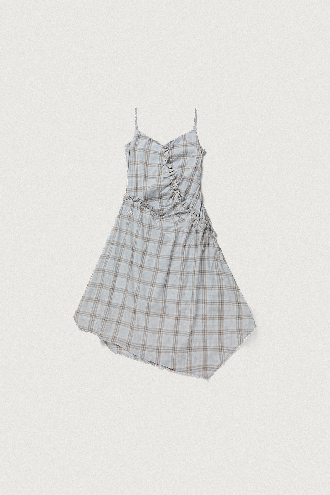 샤드라마 CUT FRILL CHECK DRESS [SKY BLUE] 상품 이미지 1