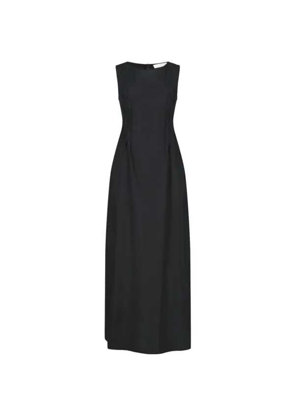 Pintuck Dress, Black