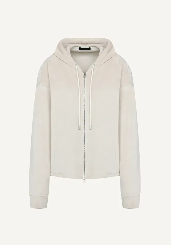 Soft Velvet Hood Zip-up