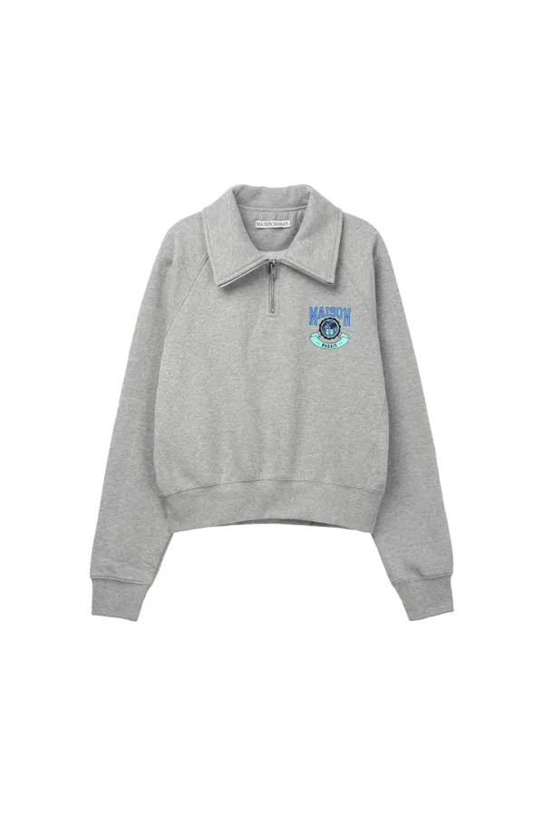 Preppy Half Zip-Up, Melan Grey