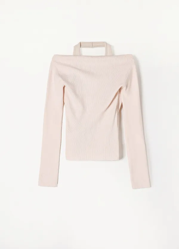 3RD Belle Layered Halter Knit Top(Pink)