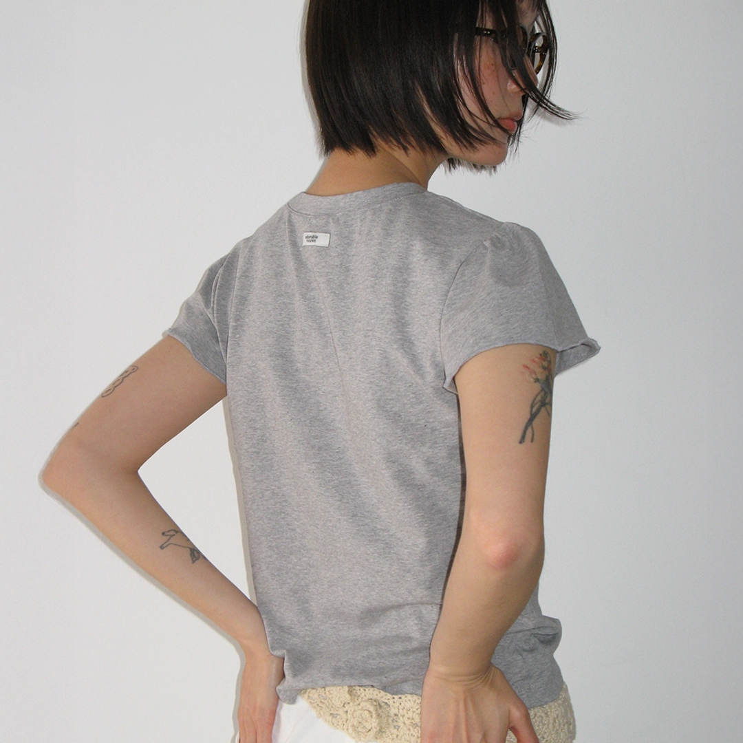 론론 RAW EDGE PUFF T SHIRT GREY 상품 이미지 1