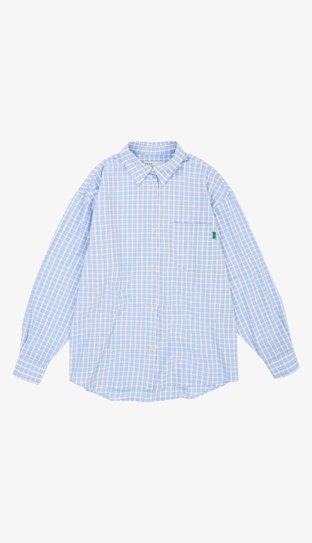 노컨텐츠 232. Gingham Check Shirt _ Skyblue 상품 이미지 1