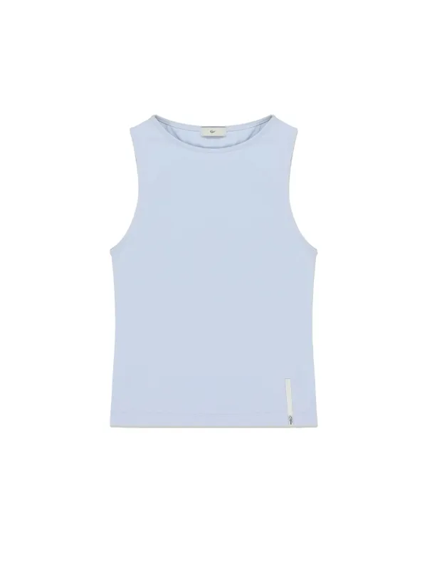 [2차] Basic Boat Neck Tank Top Sky Blue