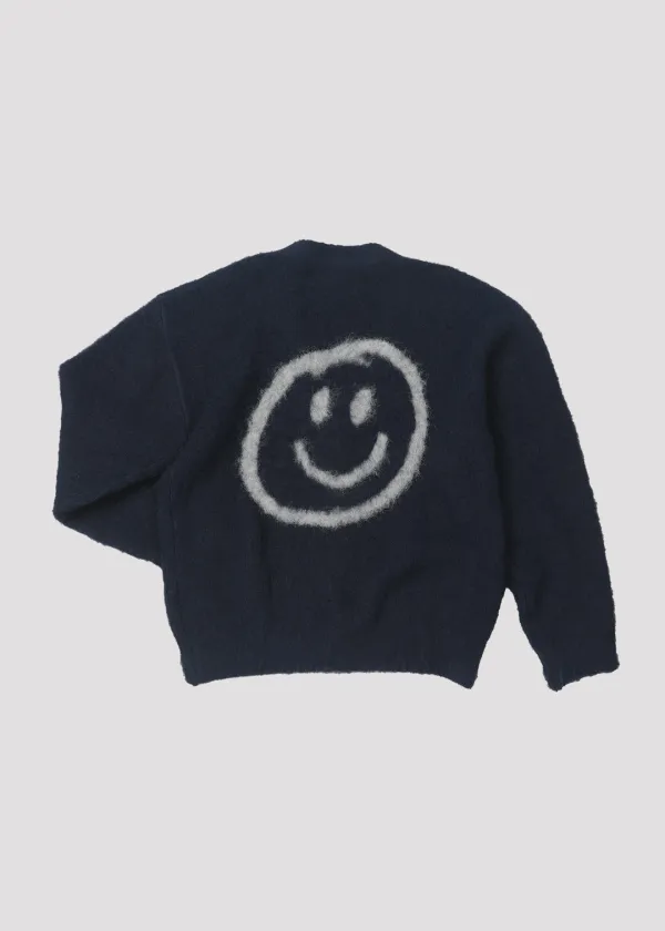 FUZZY CARDIGAN LOVE NAVY