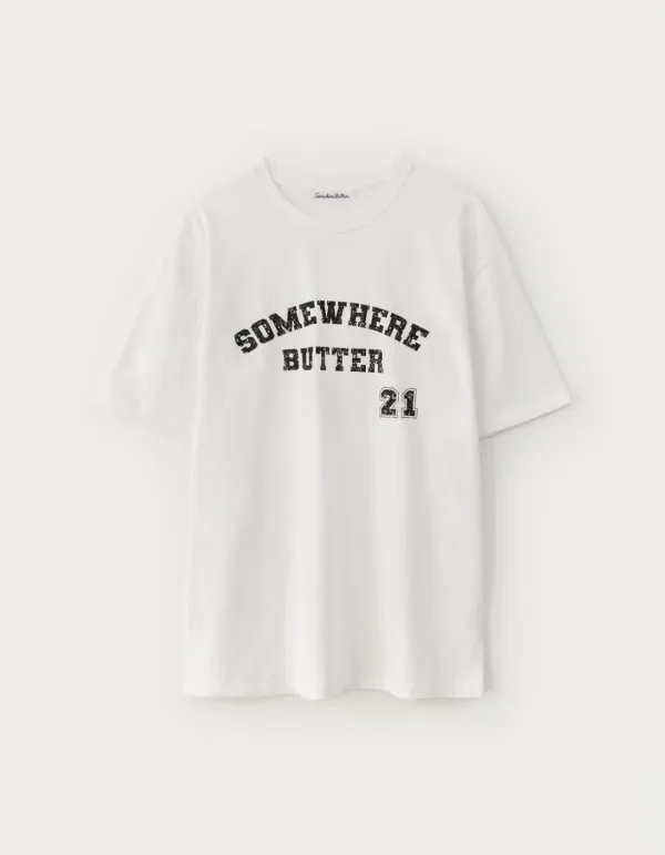21 Square Logo Over-Fit Top - Ivory