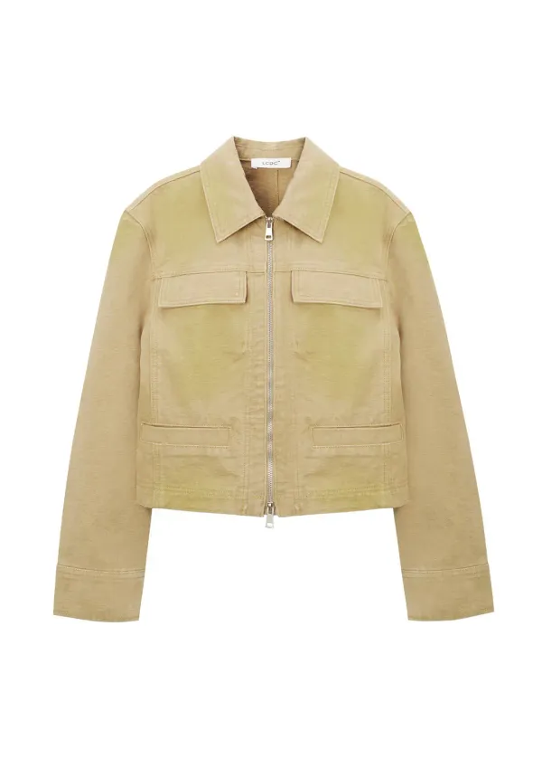 WASHED TRUCKER JACKET (BEIGE)