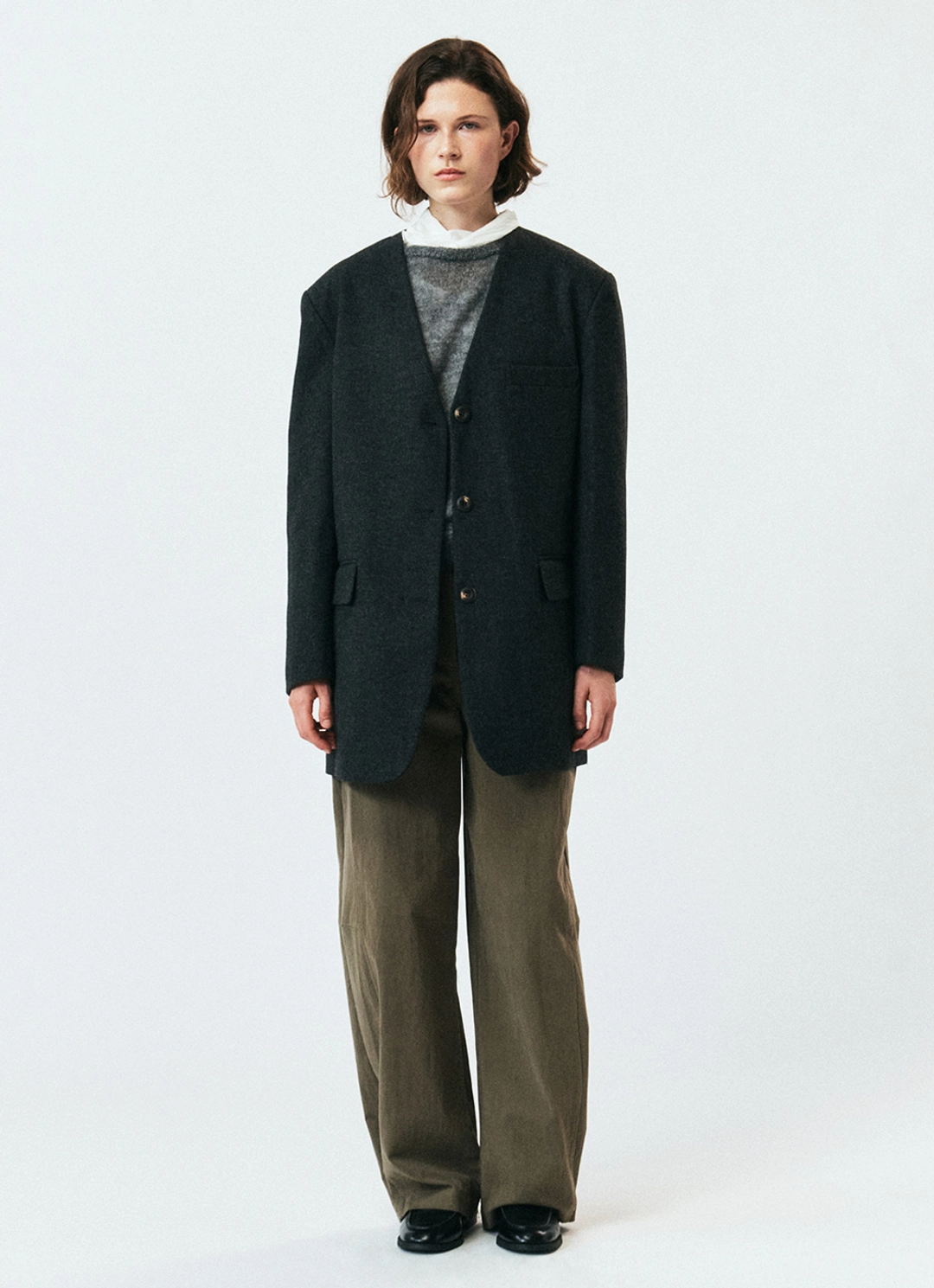 리볼드 Wool V-neck Over JK_(Charcoal) 상품 이미지 3