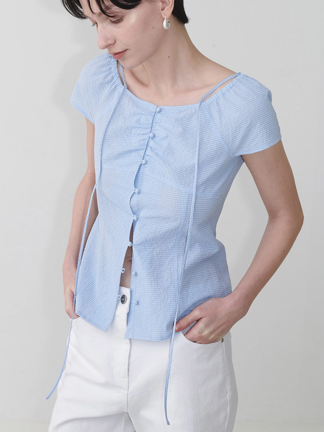 루에브르 Seersucker Slim Blouse SW5MB232_2color 상품 이미지 2