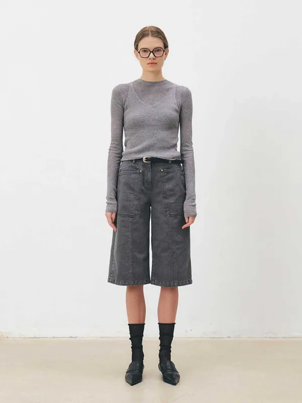 TFS RIVET WASHED SHORT PANTS_CHARCOAL