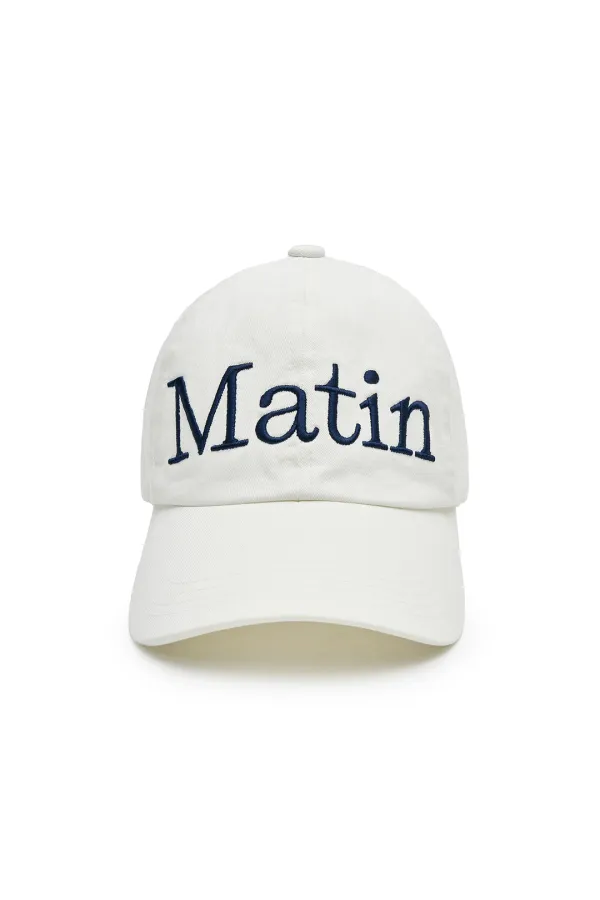 MATIN LOGO STITCH BALL CAP IN WHITE