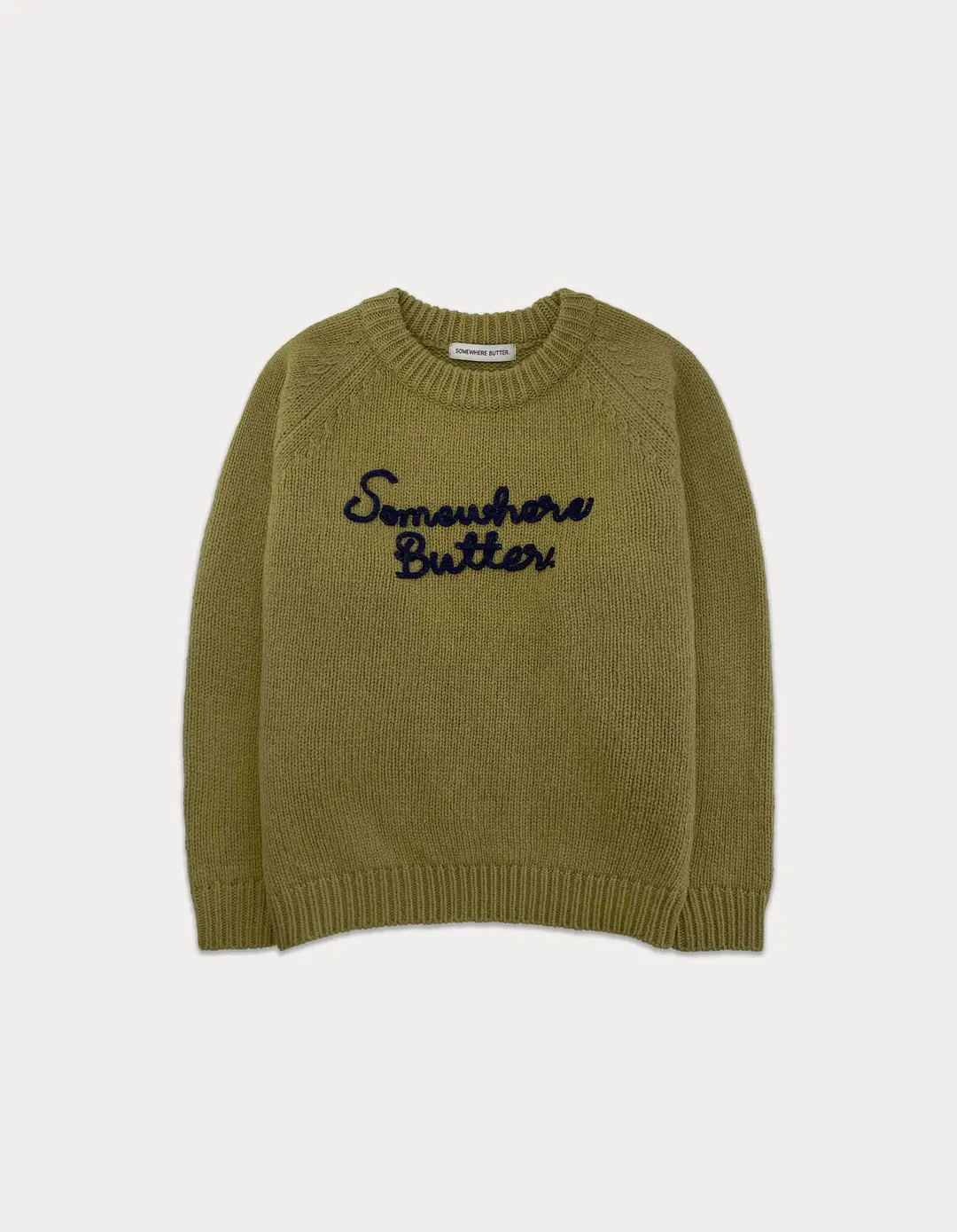 썸웨어버터 Wool 100 Letter Knit - Olive Beige 상품 이미지 2