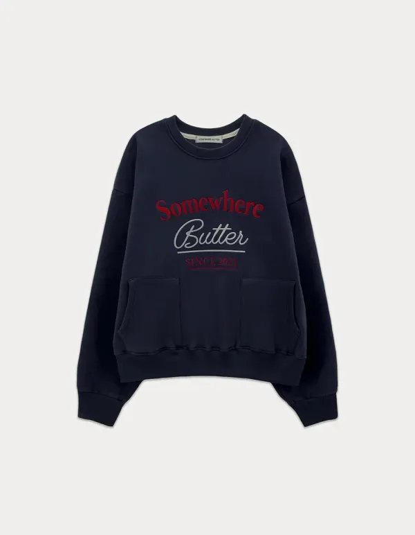 Pocket Vintage Sweatshirt - Navy