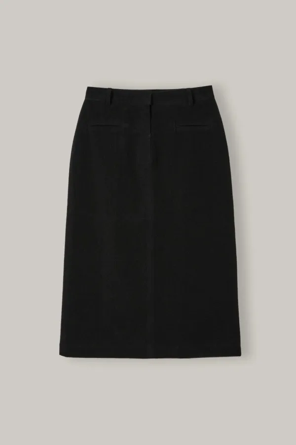 Pencil Midi Skirt (Black)