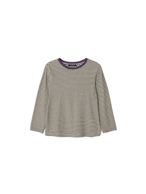 Stripe Mid Sleeve Tee Khaki