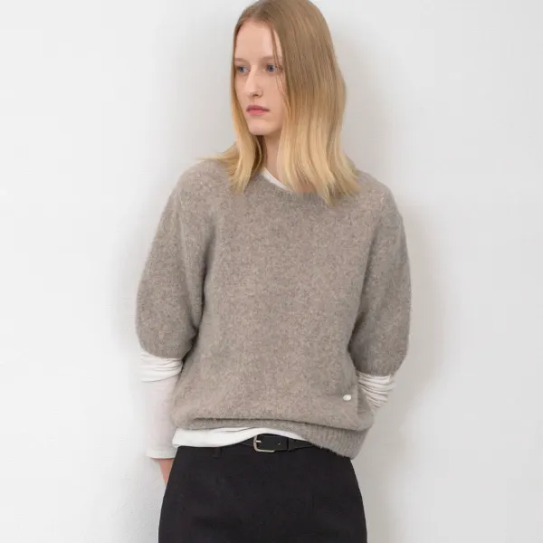 (T-7152)RACOON LIKE HALF SLEEVE KNIT