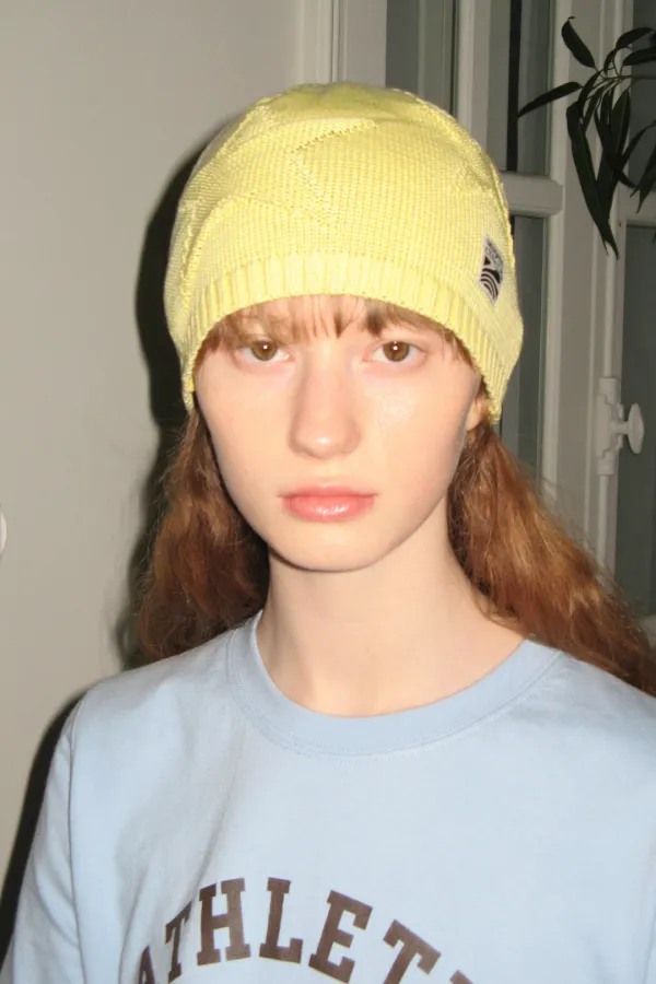 Jacquard Star Beanie (Lemon Yellow)