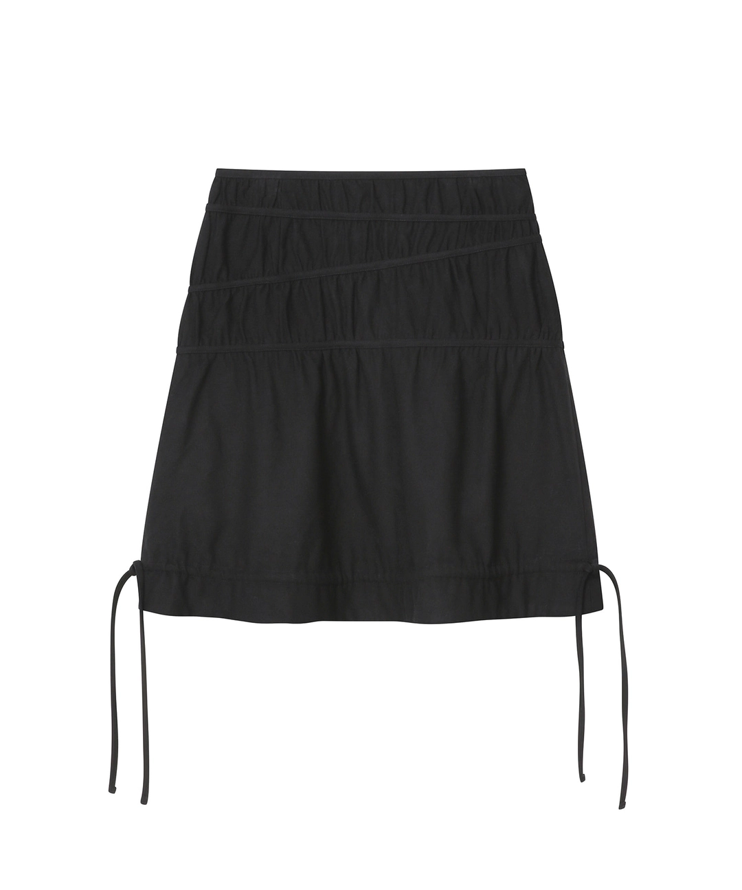 미세키서울 Wavy line shirring midi skirt BLACK 상품 이미지 1