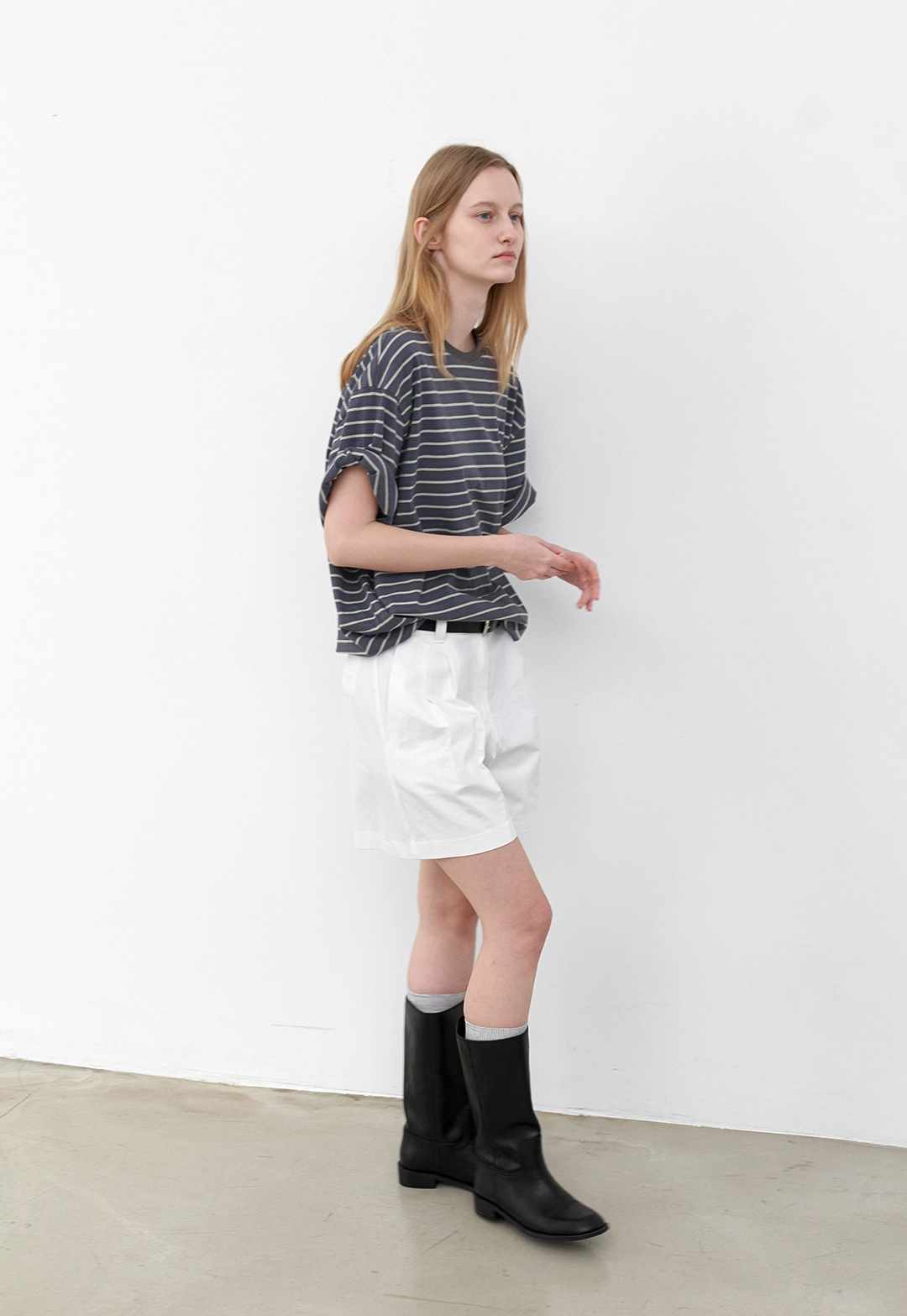 아뜰리에 나인 (T-7216)MULTI STRIPE BOXY TEE 상품 이미지 3