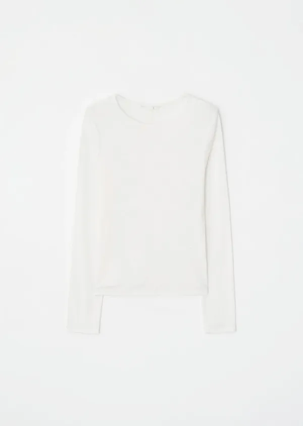 soft wool tencel tee-ivory