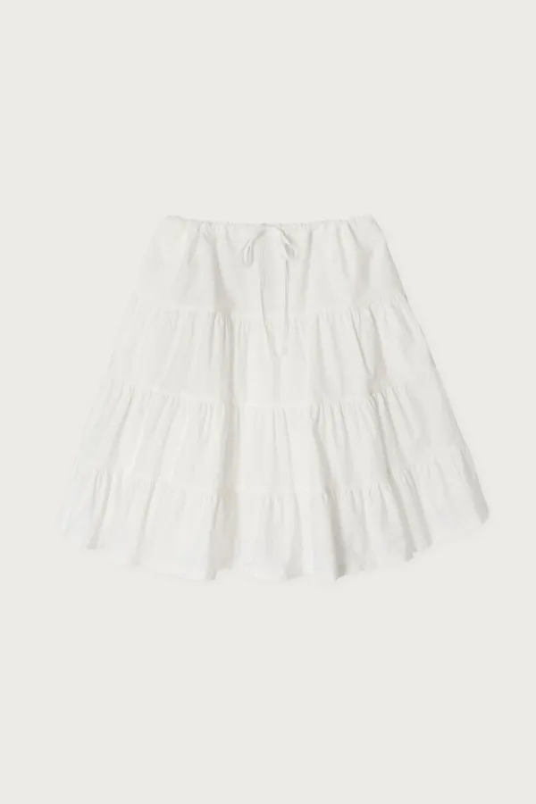 3 SHIRRING SKIRT WHITE