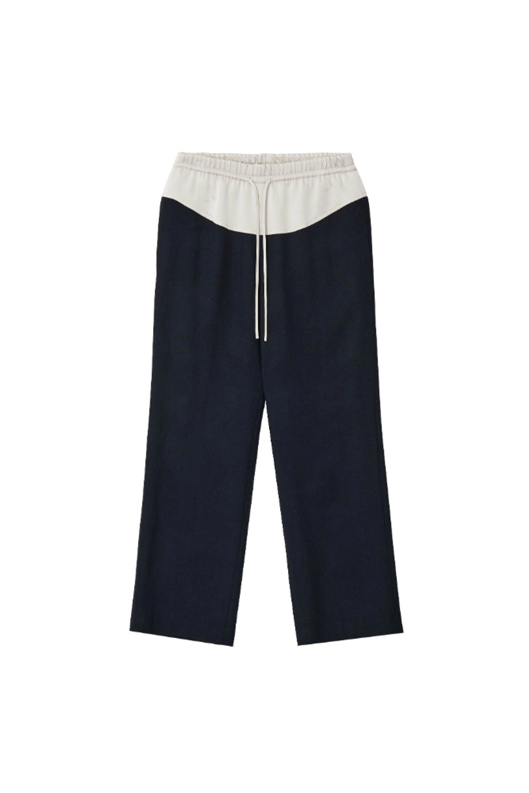 지수리 Satin layered wool trousers - Navy 상품 이미지 1