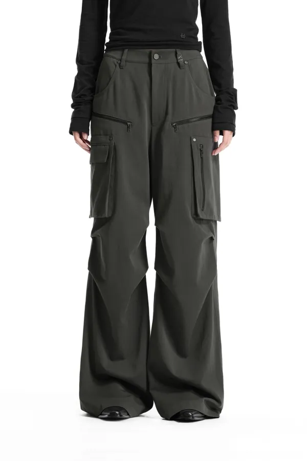 Bootcut Cargo Utility Pants [ Khaki ]