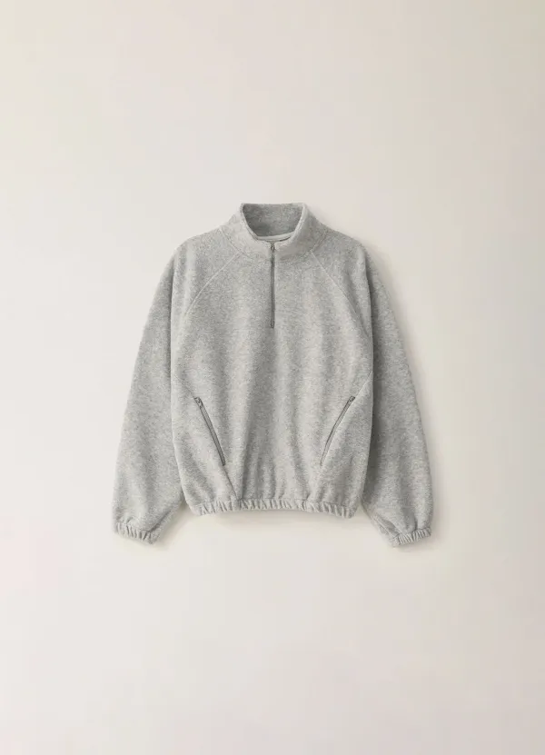 Terry Half-Zip Sweatshirt - Gray