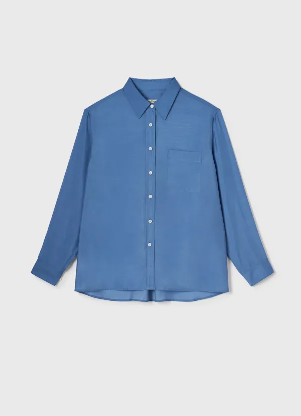Plain Sheer Shirt / Blue