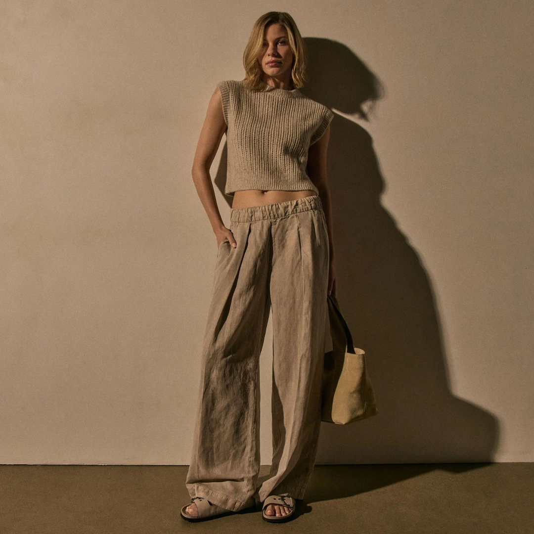 제임스펄스 Soft Pleat Wide Leg Pant - Grout Pigment 상품 이미지 2
