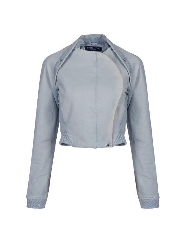 ASYMMETRY ZIP UP BLOUSON_ICE BLUE