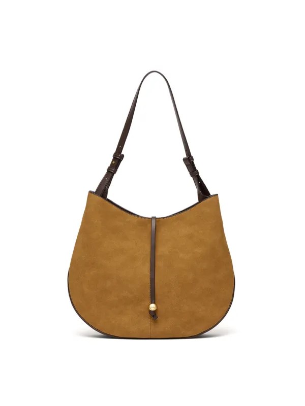 [한고은 착용]Ova Hobo Bag [Suede Camel]