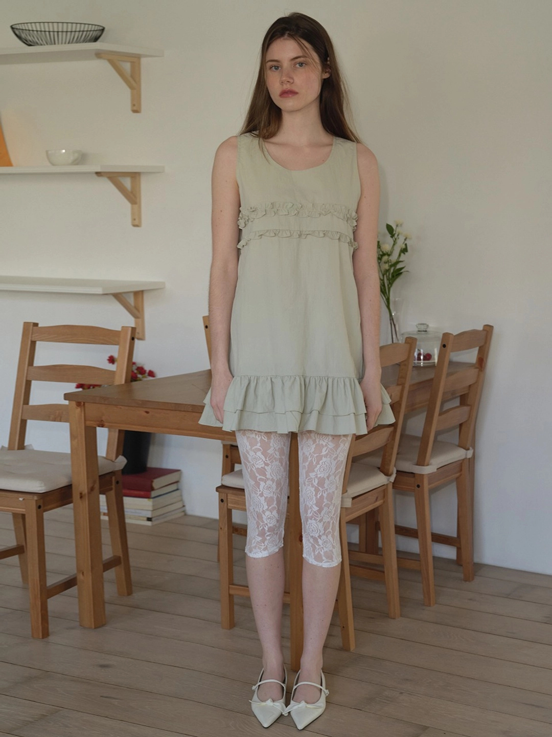 마가린핑거스 MIXED FRILL MINI ONE PIECE (MINT) 상품 이미지 2