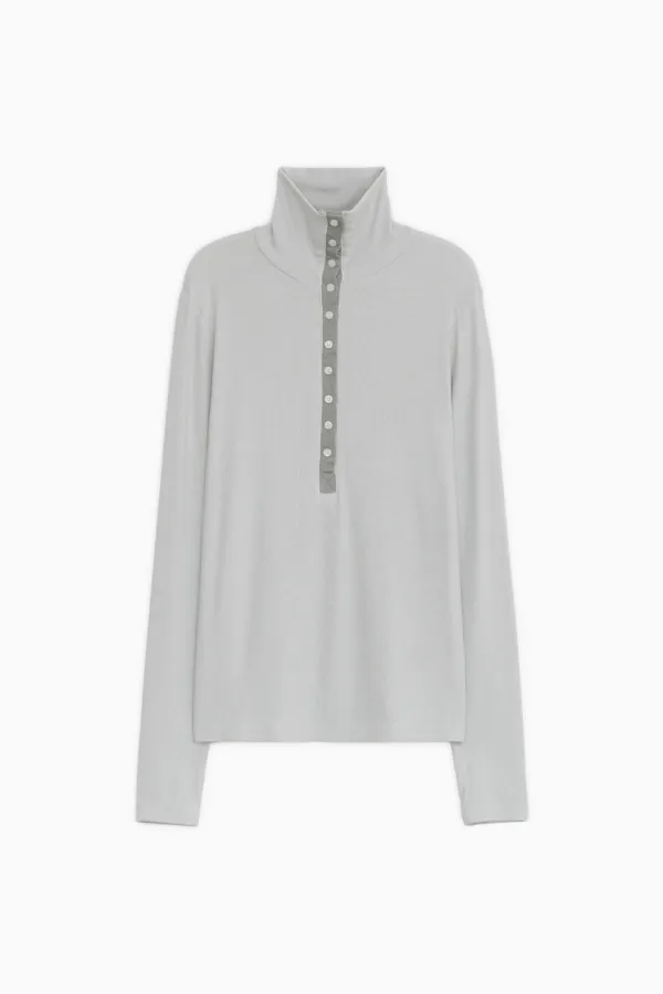 BUTTON SLIM LONG SLEEVE, LIGHT GRAY
