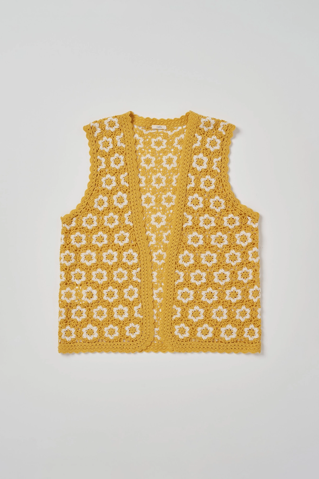 비아플레인 Via Floral handmade knit vest (Yellow) 상품 이미지 1