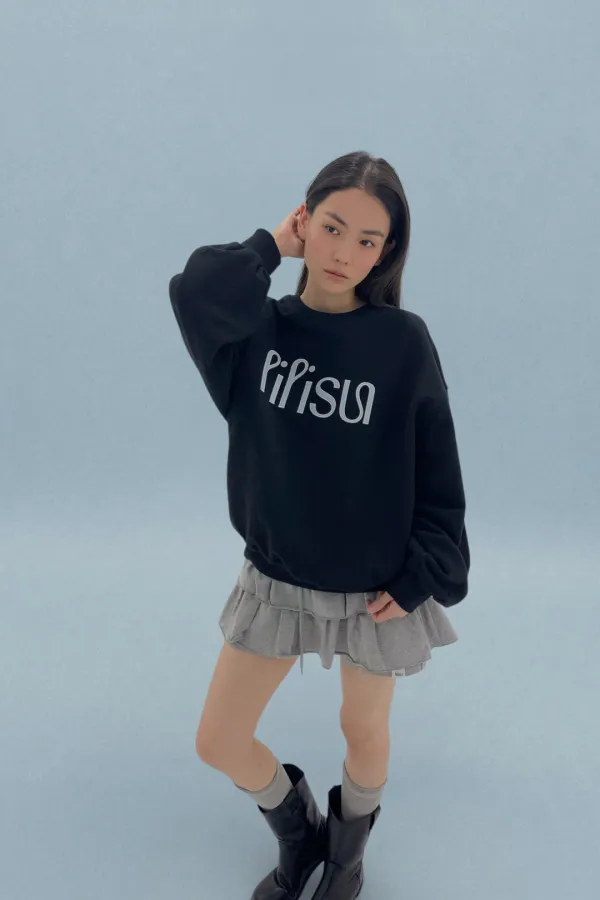 (2차 리오더/예약배송) LILISU sweat shirts / Black