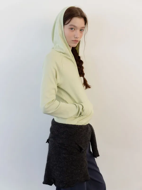 JERSEY SNAP HOODIE T [ LIME ]