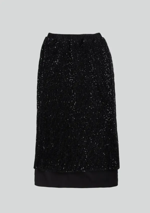 Mused Holiday Sparkle Skirt - Black