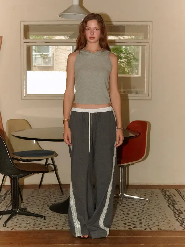 LUCY HOODIE SLEEVELESS TOP_GRAY