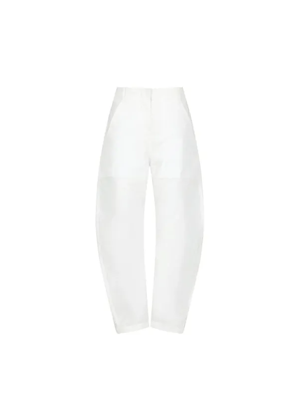 Curved Pants, White