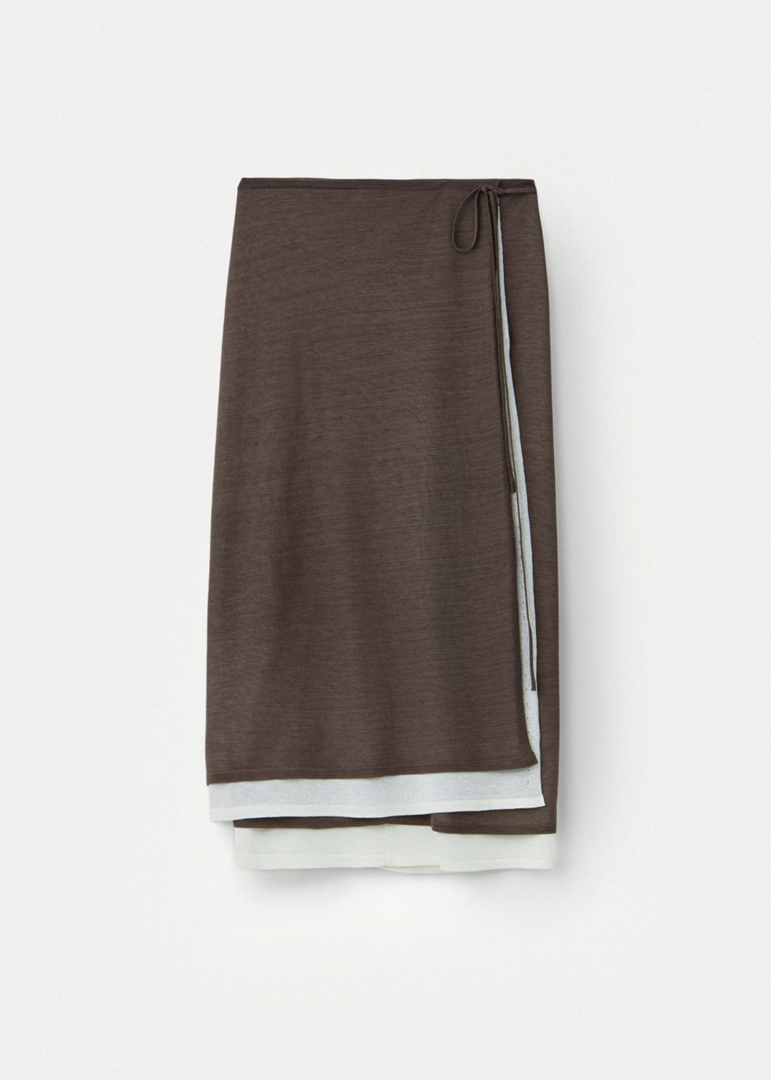 우마뭉 Fine Cotton Layered Wrap Skirt_Walnut 상품 이미지 1