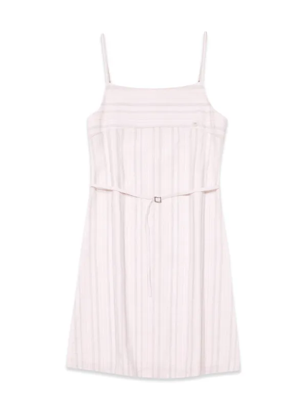 NATURAL STRIPE SLIP DRESS (PINK)