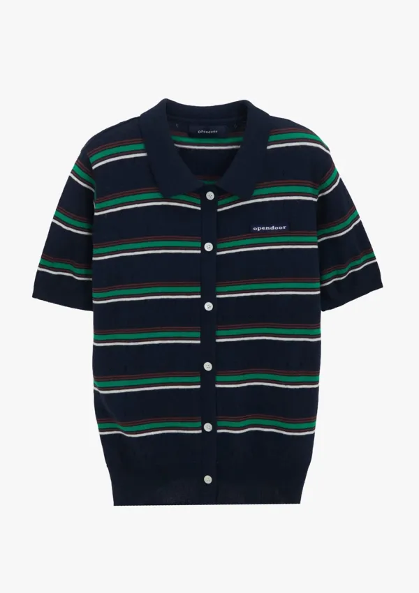 [7월 31일 순차배송-5차]Multi stripe knit Navy