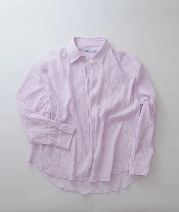 Rinkle check shirt ( purple )